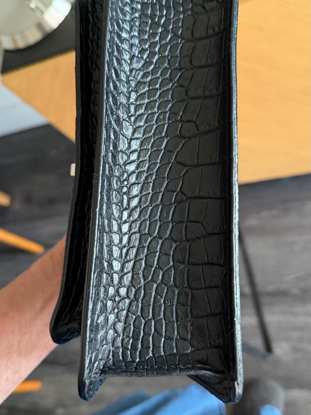 VALENTINO by Mario Valentino Black Croc-Embossed Mini Crossbody Bag - Picture 6 of 16